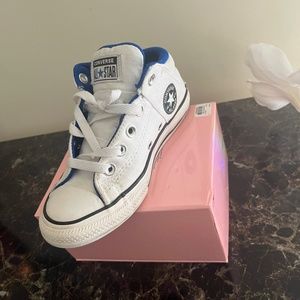 White and blue converse